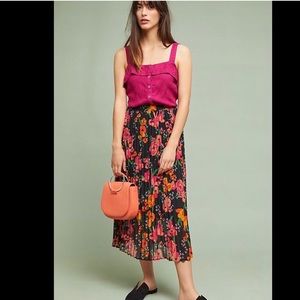 Anthro JUST FEMALE Moe Pleated Floral maxi skirt